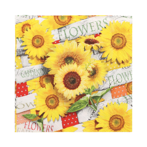 Servietten, 3-lagig 1/4-Falz 33 cm x 33 cm "Sunflower Field"