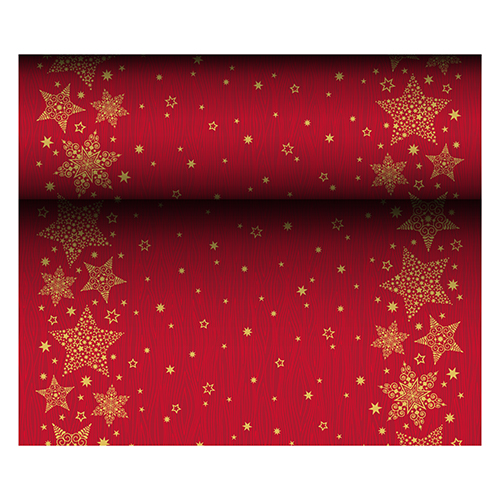 Tischläufer, stoffähnlich, Airlaid 24 m x 40 cm rot "Christmas Shine"