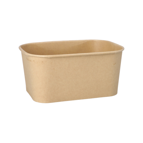 Verpackungsbecher, Pappe rechteckig 1000 ml 7,5 cm x 17,3 cm x 12,3 cm braun