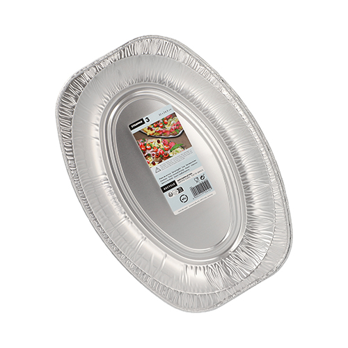 Servierplatten, Alu oval 35 cm x 24,5 cm