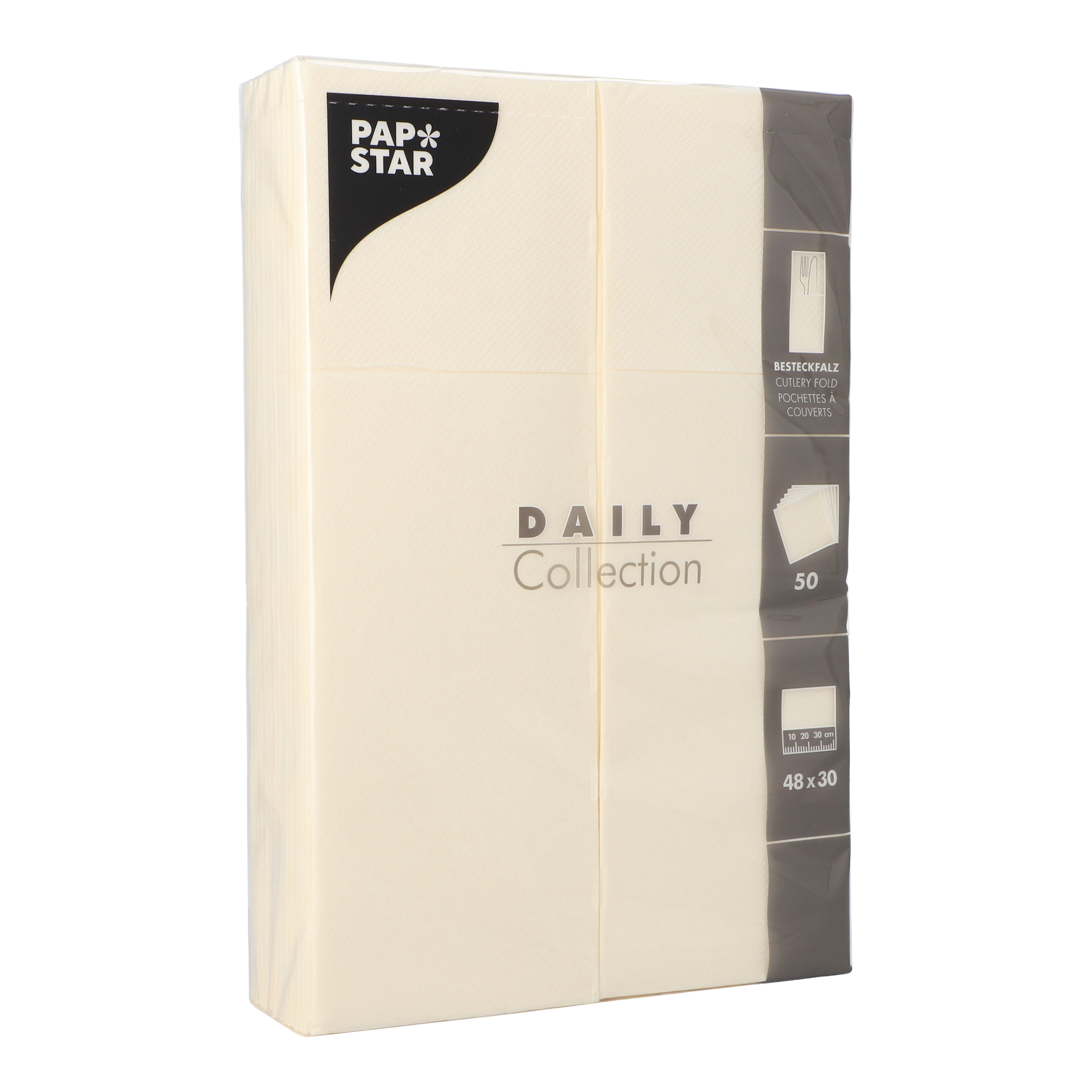 Servietten "DAILY Collection" 48 cm x 30 cm champagner mit Besteckfalz