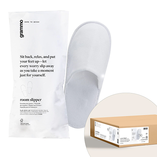 Paar Slipper geschlossen "grammo" 31,5 cm x 12 cm x 1,8 cm paarweise im Flow Pack