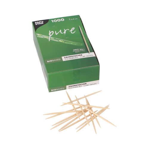 Zahnstocher, Holz "pure" rund 6,8 cm