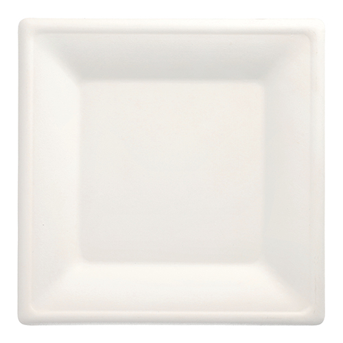 Teller, Zuckerrohr "pure" eckig 26 cm x 26 cm weiss