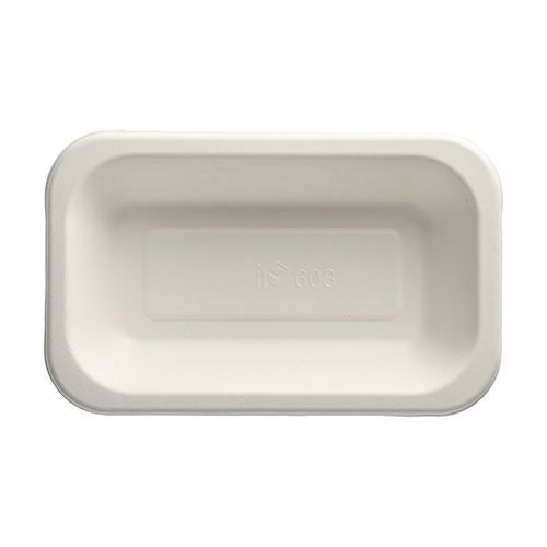Siegelschalen Zuckerrohr 750 ml 4,2 cm x 15 cm x 24 cm weiss