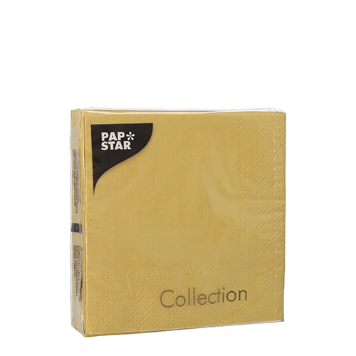 Servietten, 3-lagig 1/4-Falz 25 cm x 25 cm gold
