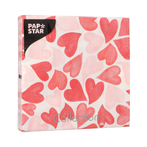 Servietten, 3-lagig 1/4-Falz 33 cm x 33 cm "Heart to Heart"
