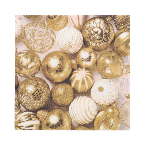 Servietten, 3-lagig 1/4-Falz 33 cm x 33 cm "Golden X-Mas"