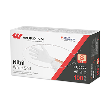 "WORK-INN/PS" Handschuhe Nitril puderfrei "White Soft" weiss Größe: S