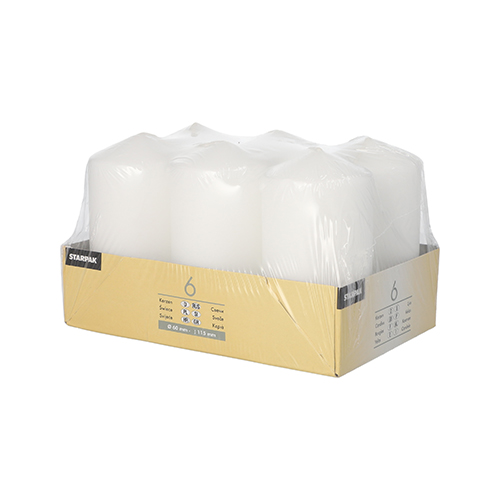 Stumpenkerzen Ø 60 mm · 115 mm weiss
