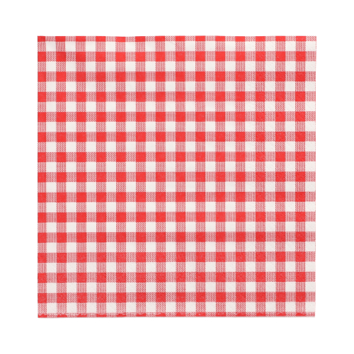 Servietten, 3-lagig 1/4-Falz 33 cm x 33 cm rot "Vichy Karo"