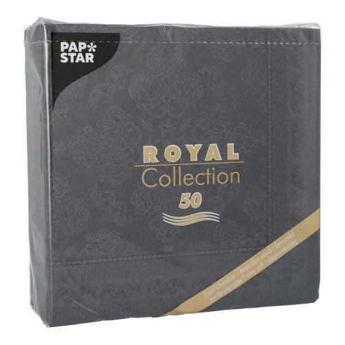 Servietten "ROYAL Collection" 1/4-Falz 40 cm x 40 cm schwarz "Arabesque"