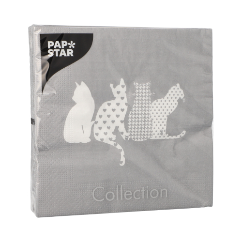 Servietten, 3-lagig 1/4-Falz 33 cm x 33 cm "Cats"