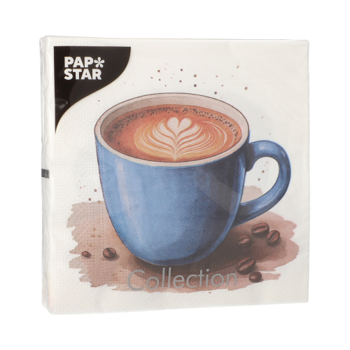 Servietten, 3-lagig 1/4-Falz 33 cm x 33 cm "Cup of Coffee"