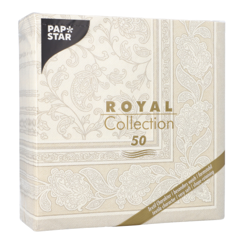 Servietten "ROYAL Collection" 1/4-Falz 40 cm x 40 cm champagner "Ornaments"