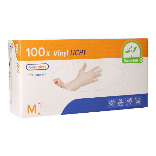 "Medi-Inn PS" Handschuhe, Vinyl gepudert "Light" transparent Größe: M