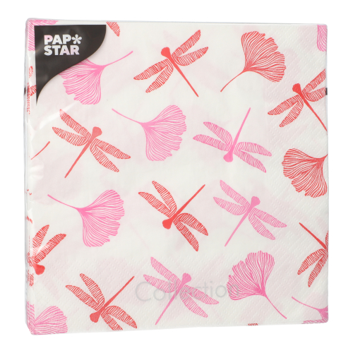 Servietten, 3-lagig 1/4-Falz 40 cm x 40 cm rose "Ginko"