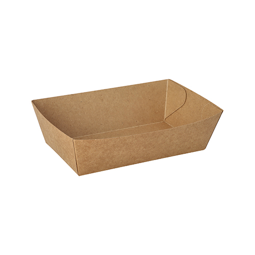 Snacktrays, Pappe "pure" 4,3 cm x 13 cm x 7,8 cm braun