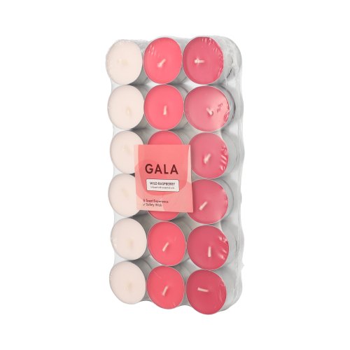 "GALA" Duftlichte Ø 3,8 cm · 1,7 cm weinrot - Wild Raspberry "Ton in Ton"