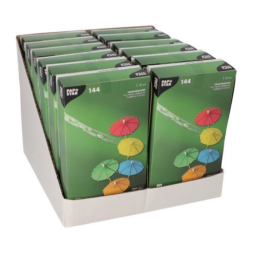 Deko-Picker 10 cm farbig sortiert "Eisschirmchen uni"