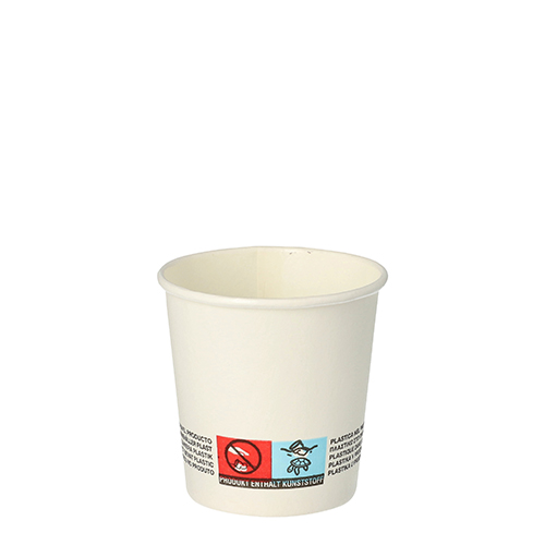 Trinkbecher, Pappe 0,1 l Ø 6,3 cm · 6 cm weiss