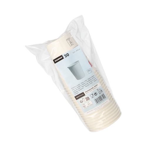 Trinkbecher, Pappe "To Go" 0,2 l Ø 8 cm · 9,1 cm weiss