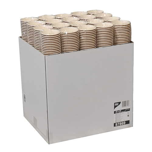 Trinkbecher, Pappe 0,4 l Ø 9 cm · 13,9 cm braun "Pure Joy"