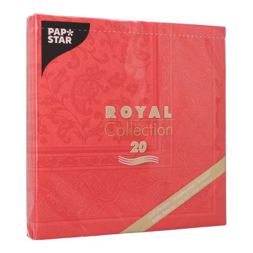 Servietten "ROYAL Collection" 1/4-Falz 40 cm x 40 cm rot "Ornaments"