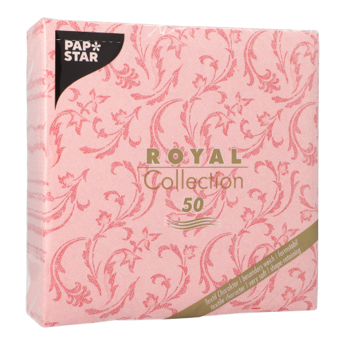 Servietten "ROYAL Collection" 1/4-Falz 40 cm x 40 cm rot "Damascato"