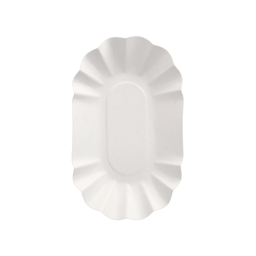 Schalen, Pappe "pure" oval 9 cm x 16 cm x 3 cm weiss