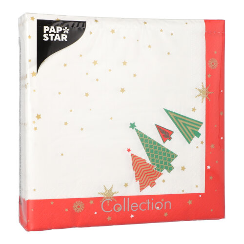 Servietten, 3-lagig 1/4-Falz 40 cm x 40 cm "Plain Christmas Trees"