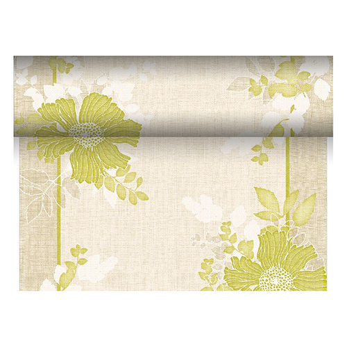 Tischläufer, stoffähnlich, PV-Tissue Mix "ROYAL Collection" 24 m x 40 cm grün "Annabel"