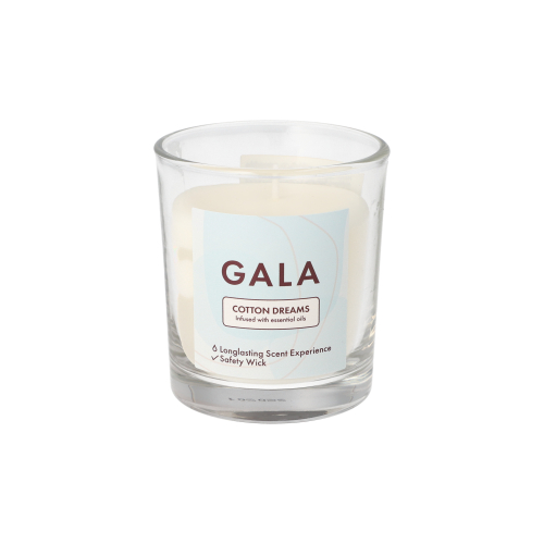 "GALA" Duftkerze im Glas Ø 70 mm · 77 mm weiss - Cotton Dreams "Mini Nutella"