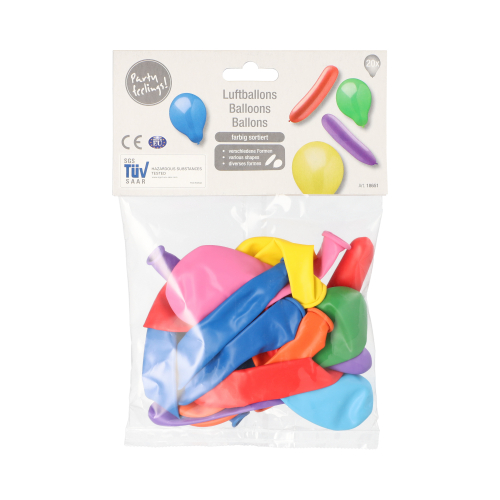 Luftballons farbig sortiert "verschiedene Formen"