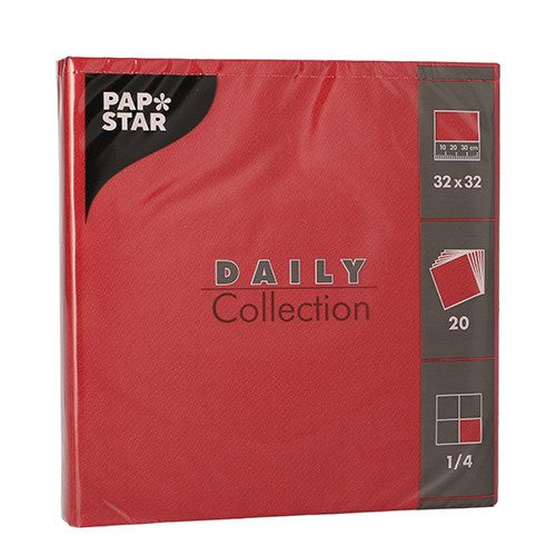 Servietten "DAILY Collection" 1/4-Falz 32 cm x 32 cm bordeaux