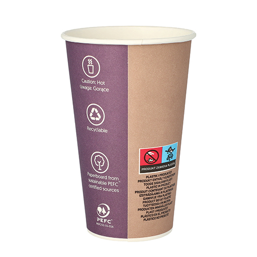 Trinkbecher, Pappe "To Go" 0,4 l Ø 9 cm · 13,5 cm "Barista Time"