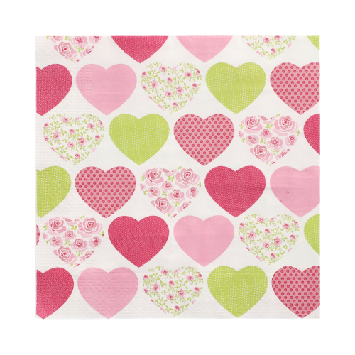 Servietten, 3-lagig 1/4-Falz 33 cm x 33 cm "Sweetheart"