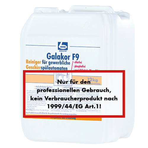 kg "Dr. Becher" Galakor F9 Geschirrreiniger 10 l für gewerbliche Geschirrspülmaschinen
