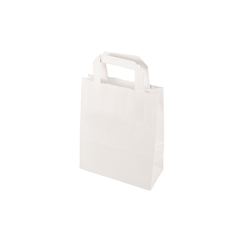 Tragetaschen, Papier 22 cm x 18 cm x 10 cm weiss mit Tragegriff