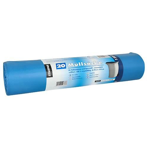 Müllsäcke, LDPE 120 l 110 cm x 70 cm blau 43 my