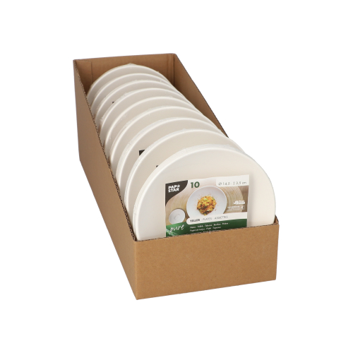 Teller Zuckerrohr "pure" rund Ø 14,5 cm · 3,5 cm weiss "Cella"