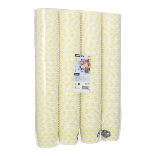 Eisbecher, Pappe 150 ml Ø 7,7 cm · 5,5 cm gelb "Triangle"