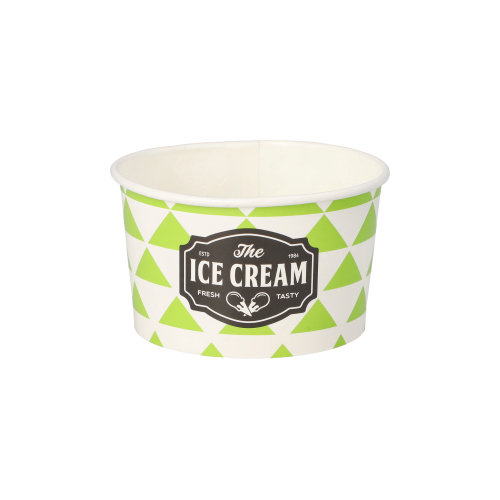 Eisbecher, Pappe 125 ml Ø 8 cm · 4,8 cm grün "Triangle"