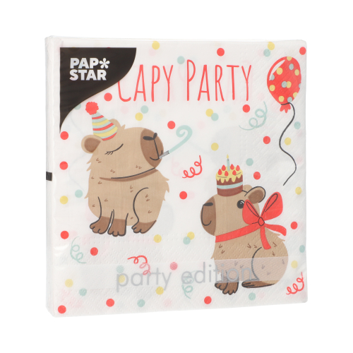 Servietten, 3-lagig 1/4-Falz 33 cm x 33 cm "Capy Party"