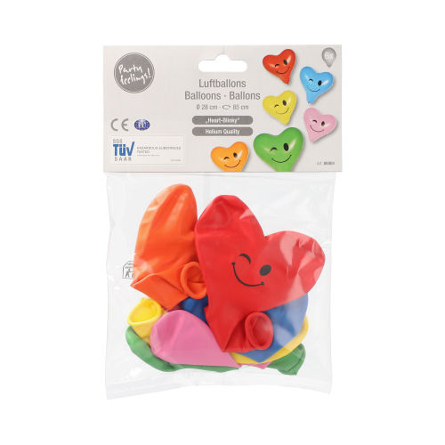 Luftballons Ø 28 cm farbig sortiert "Heart - Blinky" large