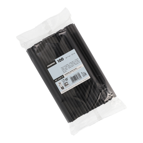 Mehrweg-Shake-Halme PP Ø 7 mm · 22 cm schwarz