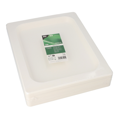 Servierplatten, Zuckerrohr GN 1/2 2 cm x 32,4 cm x 26,4 cm weiss