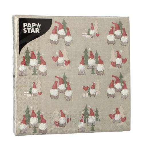 Servietten, 3-lagig 1/4-Falz 33 cm x 33 cm "Tomte"