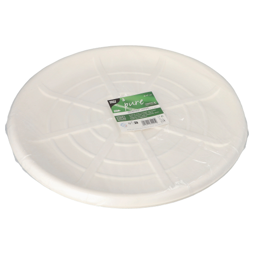 Servierplatten, Zuckerrohr "pure" rund Ø 47 cm weiss für Meeresfrüchte