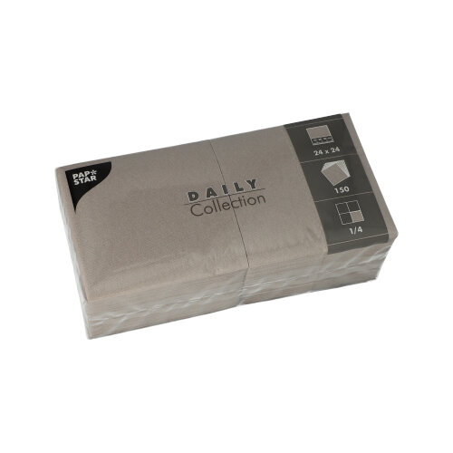 Servietten "DAILY Collection" 1/4-Falz 24 cm x 24 cm grau